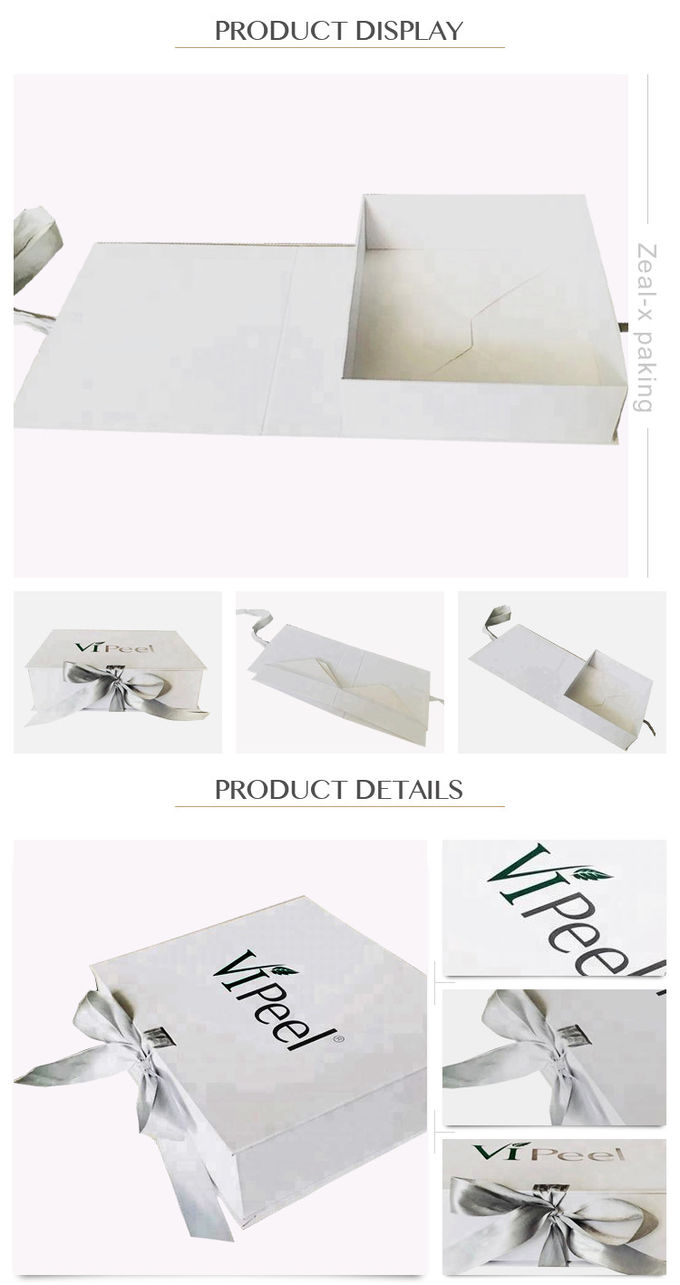 Faltendes Papppapiergeschenkbox-weißes Band-rechteckiges Form Panton-Drucken