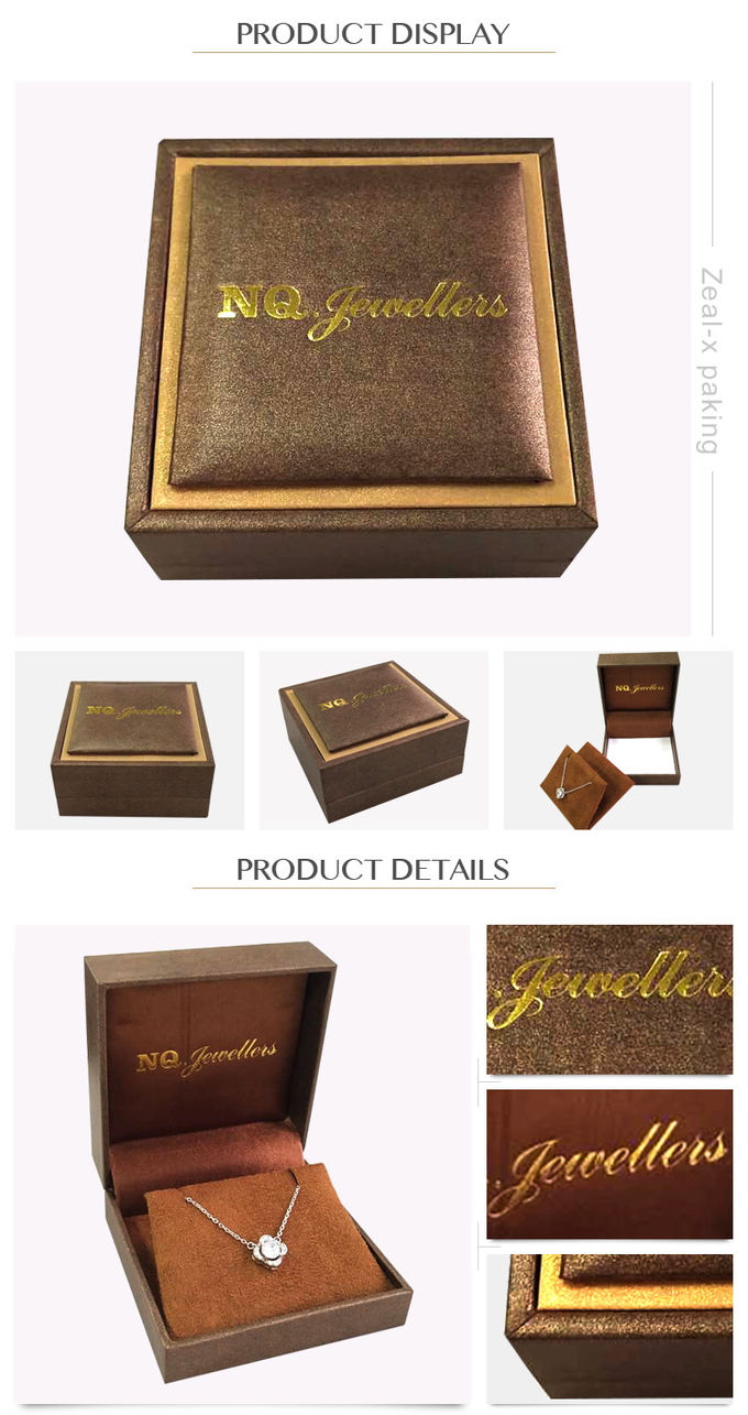 Goldstempelnlogo-umkleidet dekorative Geschenkbox-Halskette Schaum-Samt-Rohstoff